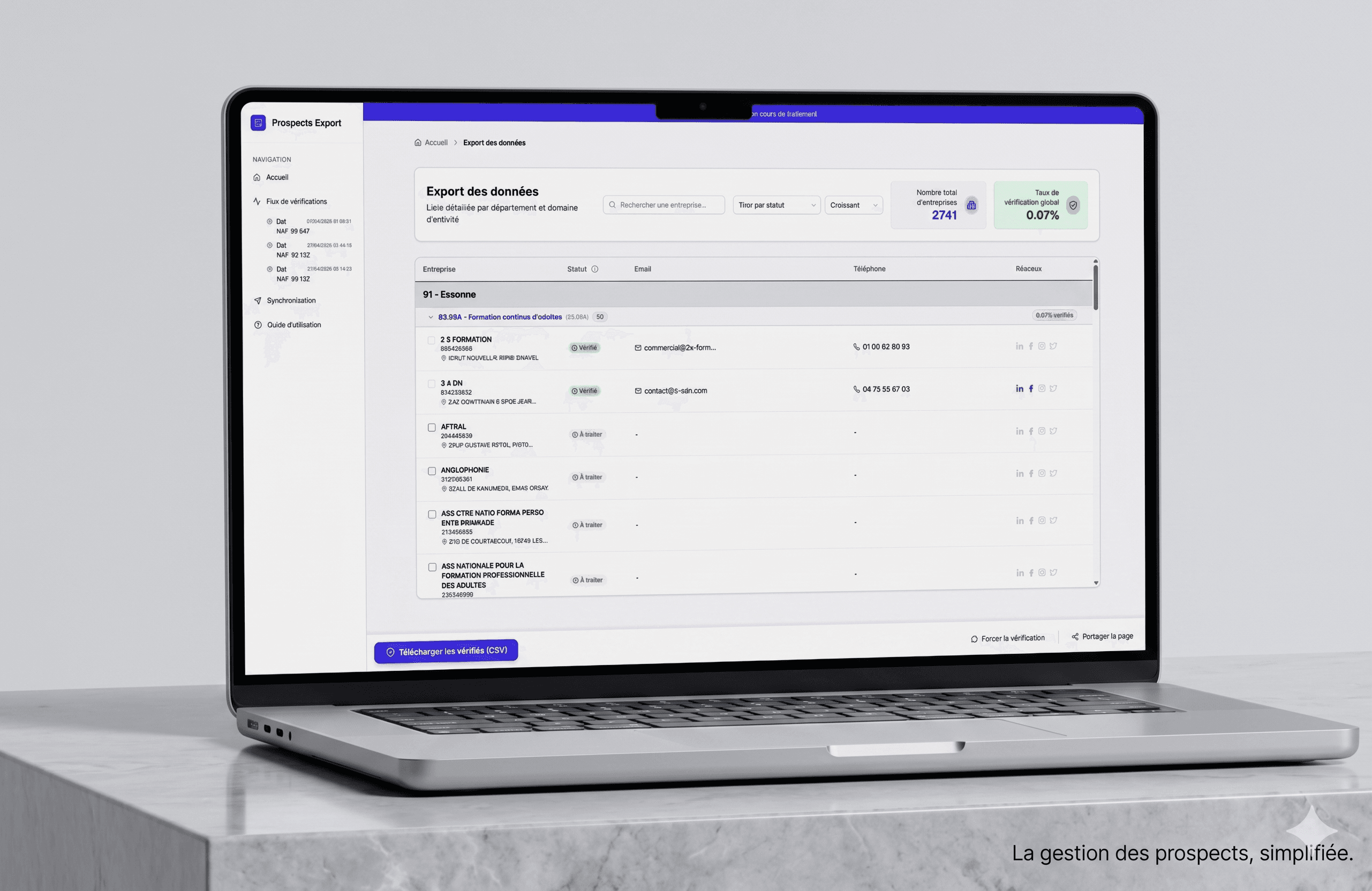 Prospection Tool — vue détaillée du projet