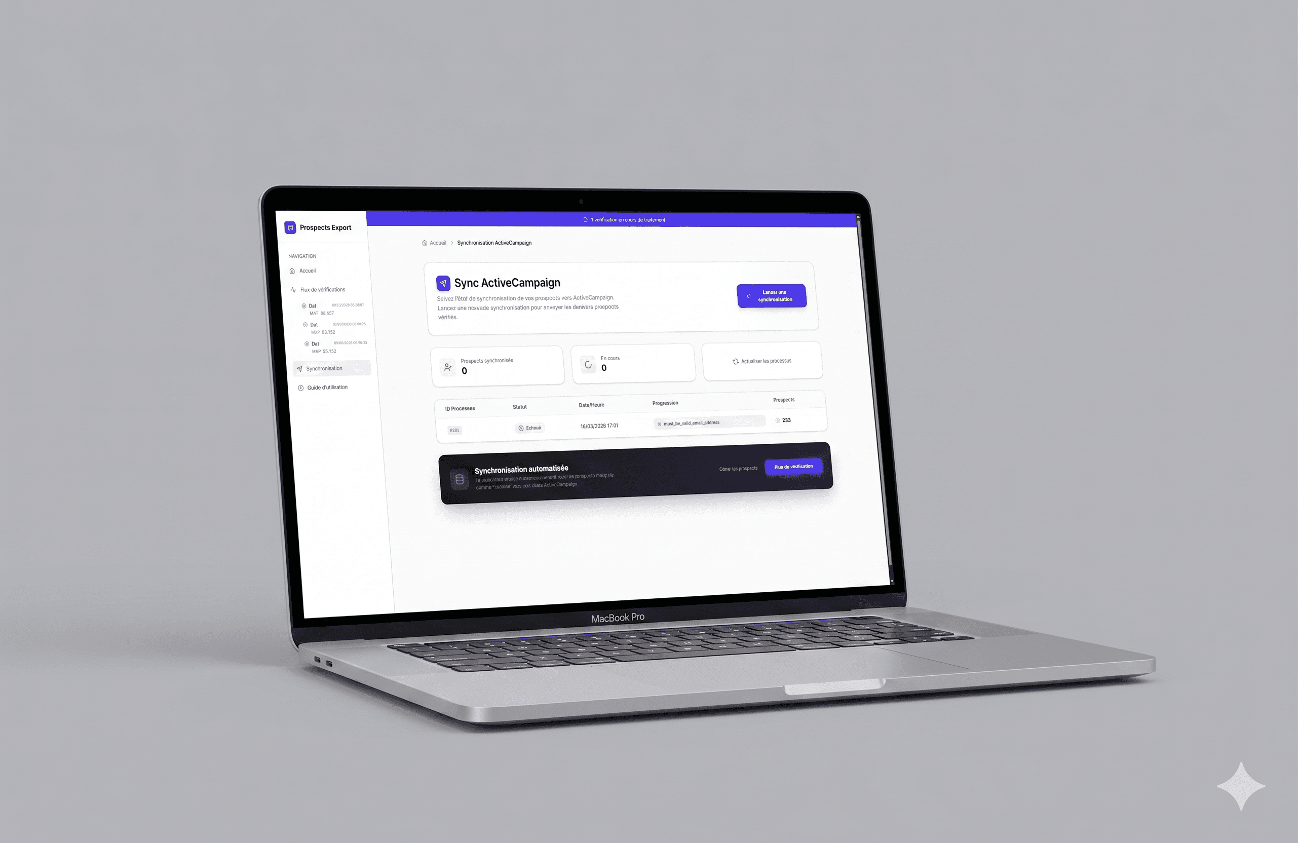 Prospection Tool — capture d'écran